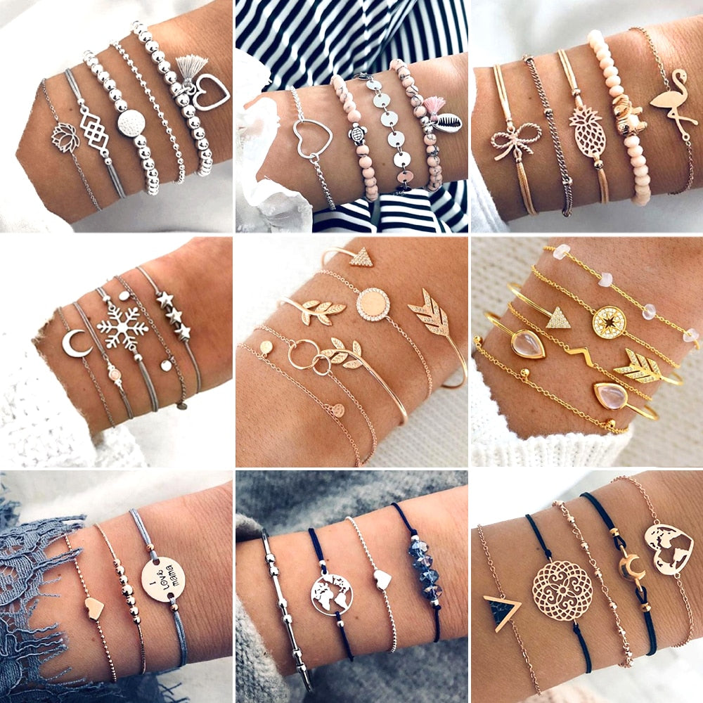 5 Peaces Set Women Bracelets (30 Variants)
